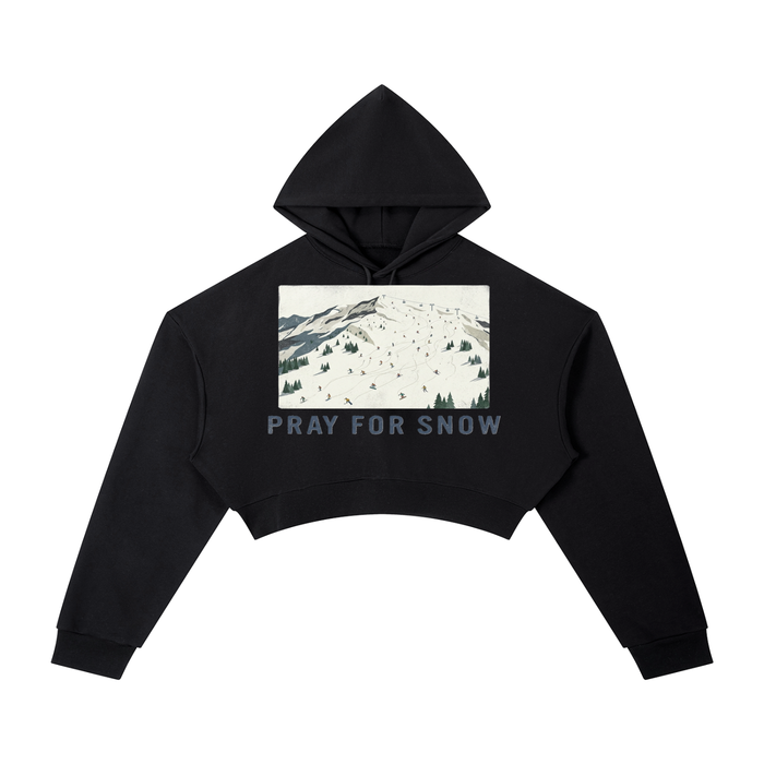 PRAY FOR SNOW CROPPED HOODIE