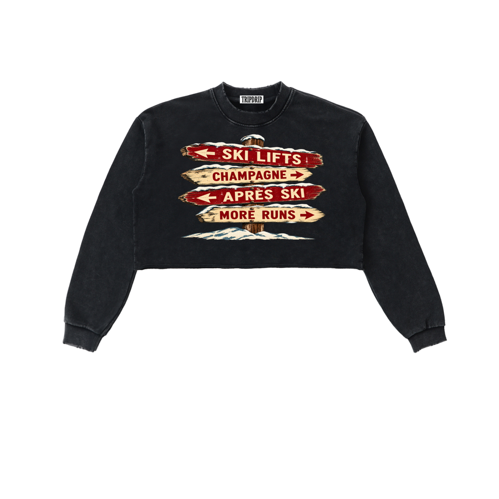 WHICH WAY APRÈS? CROPPED SWEATSHIRT