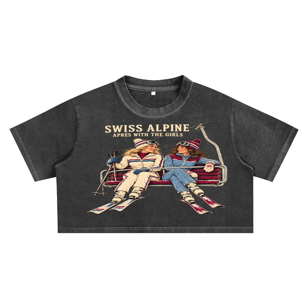 APRES WITH THE GIRLS ULTRA CROP TEE
