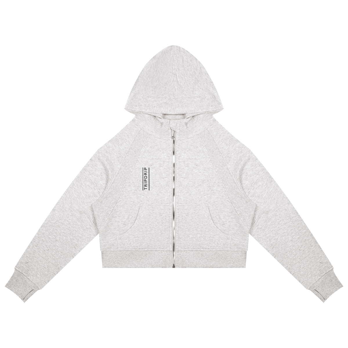 THE JET-SETTER CROPPED ZIP-THROUGH HOODIE
