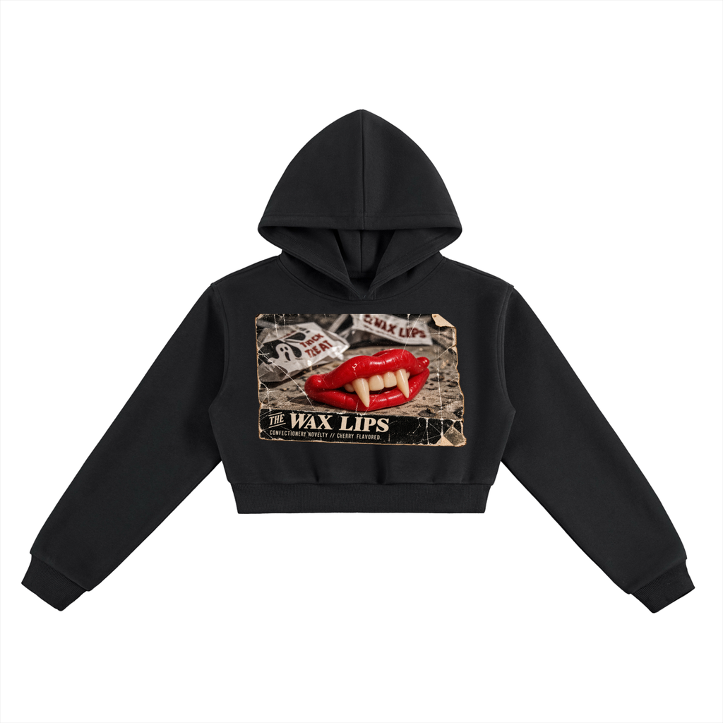 BITE FIRST Crop Hoodie