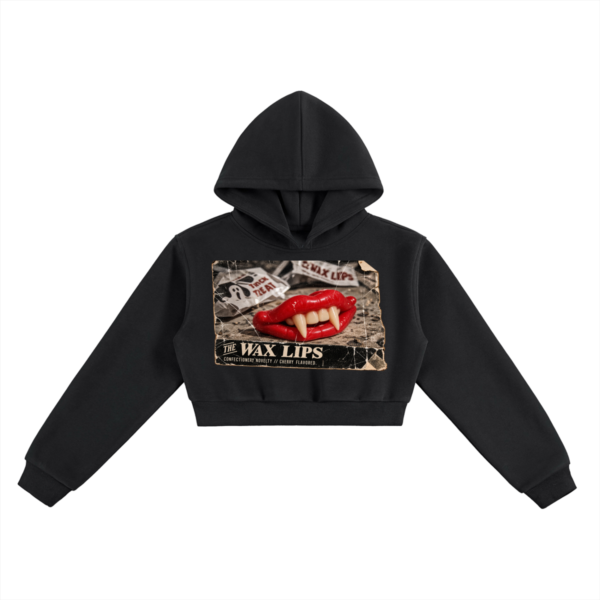 BITE FIRST Crop Hoodie