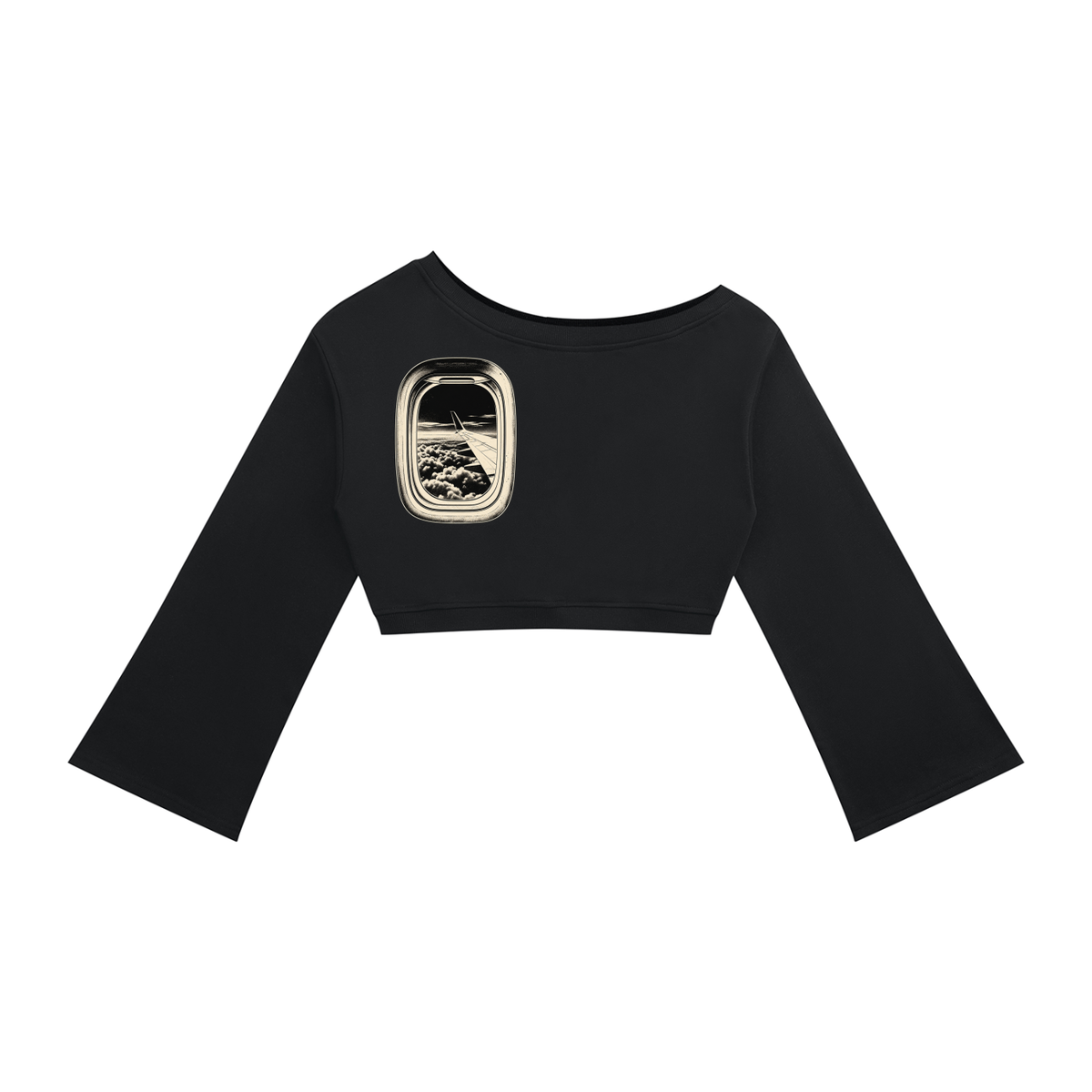 THE WINDOW SEAT OFF SHOULDER CROP SWEATSHIRT