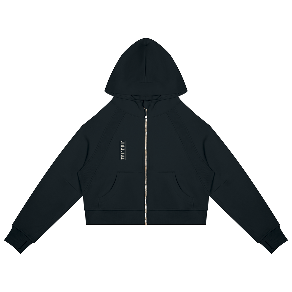 THE JET-SETTER CROPPED ZIP-THROUGH HOODIE