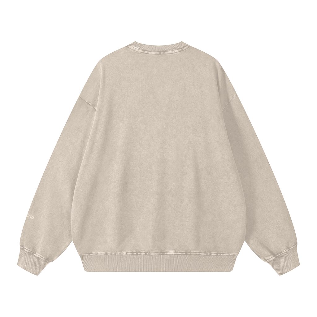 PUMPKIN AFTER DARK STONEWASH OVERSIZED SWEATSHIRT.