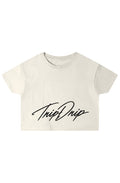 Priority Boarding Crop Top Vintage White White
