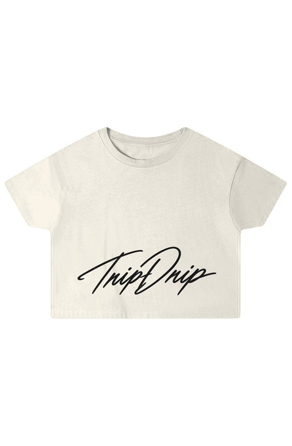 Priority Boarding Crop Top Vintage White White