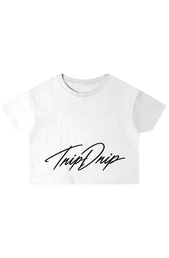 Priority Boarding Crop Top Vintage White White