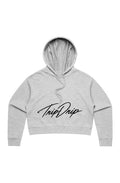 Priority Boarding Crop Hoodie Gray