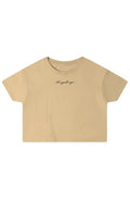 The Penthouse Crop Tee White Vintage White Gold Latte