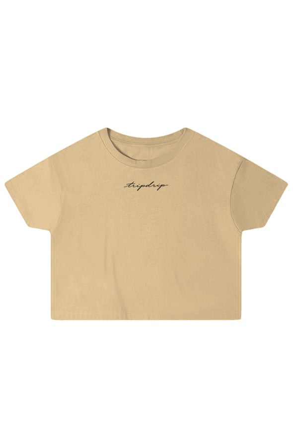 The Penthouse Crop Tee White Vintage White Gold Latte