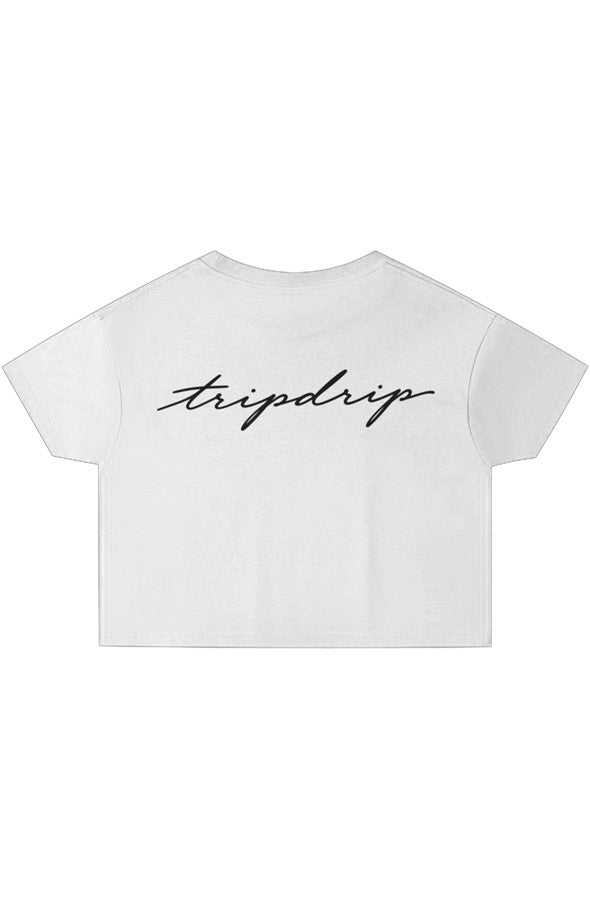 The Penthouse Crop Tee White Vintage White Gold Latte