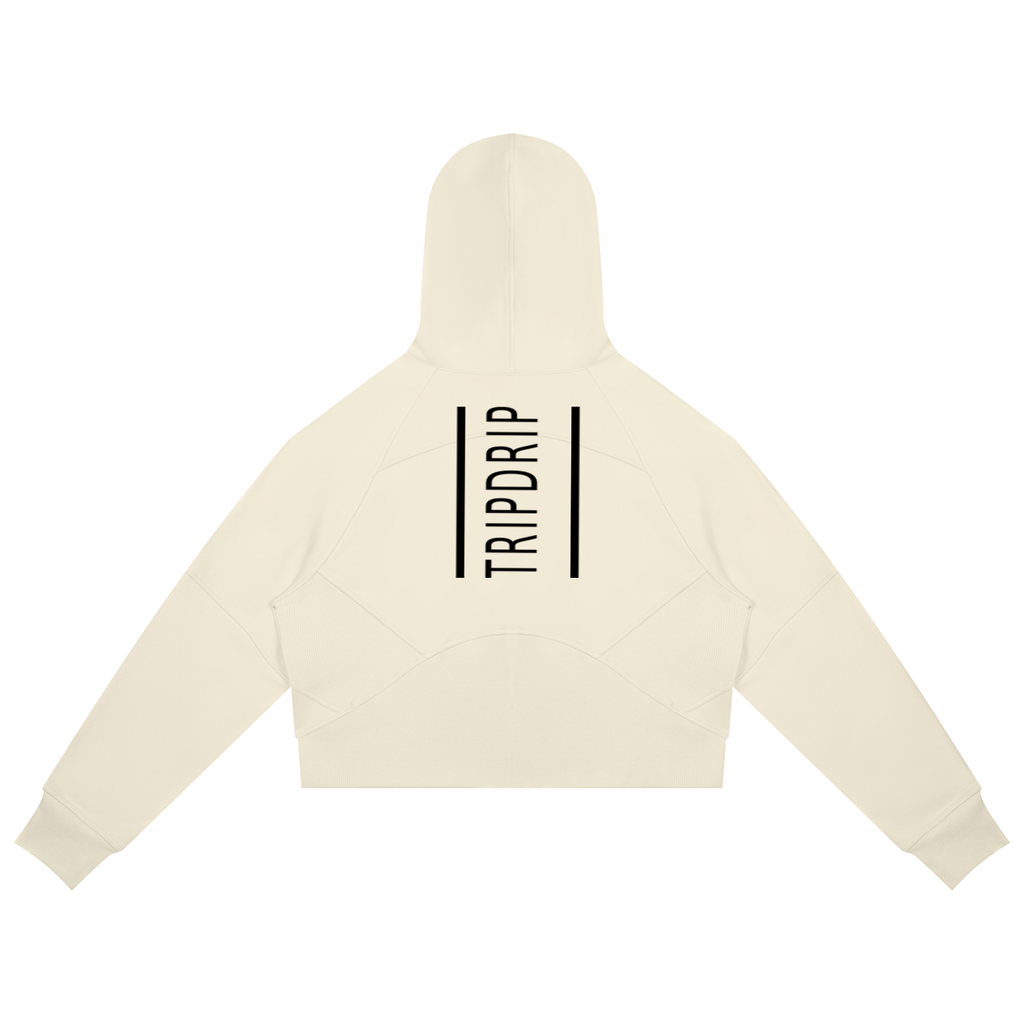 THE JET-SETTER CROPPED ZIP-THROUGH HOODIE