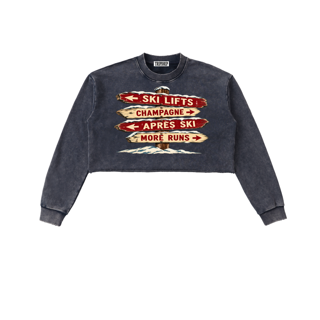 WHICH WAY APRÈS? CROPPED SWEATSHIRT