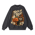 TRICK OR TREAT STONEWASH OVERSIZED SWEATSHIRT.