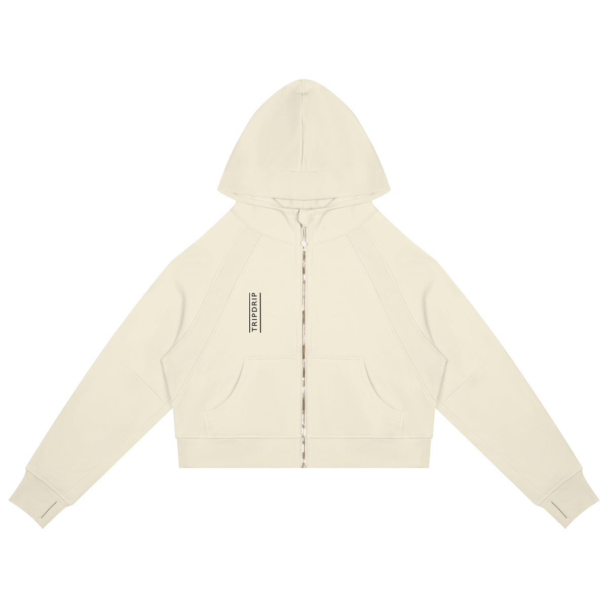 THE JET-SETTER CROPPED ZIP-THROUGH HOODIE