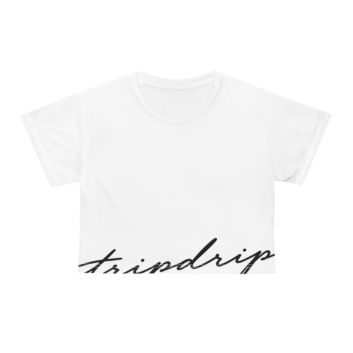 Crop Tee — Minimal Script "strindrip" Cropped T-Shirt