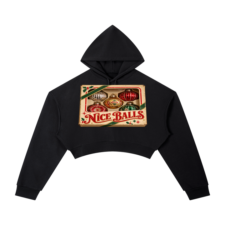 NICE BALLS CROP HOODIE