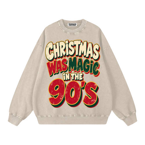 90'S CHRISTMAS WAS MAGIC OVERSIZED SWEATSHIRT