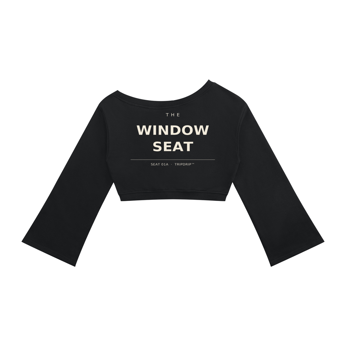 THE WINDOW SEAT OFF SHOULDER CROP SWEATSHIRT