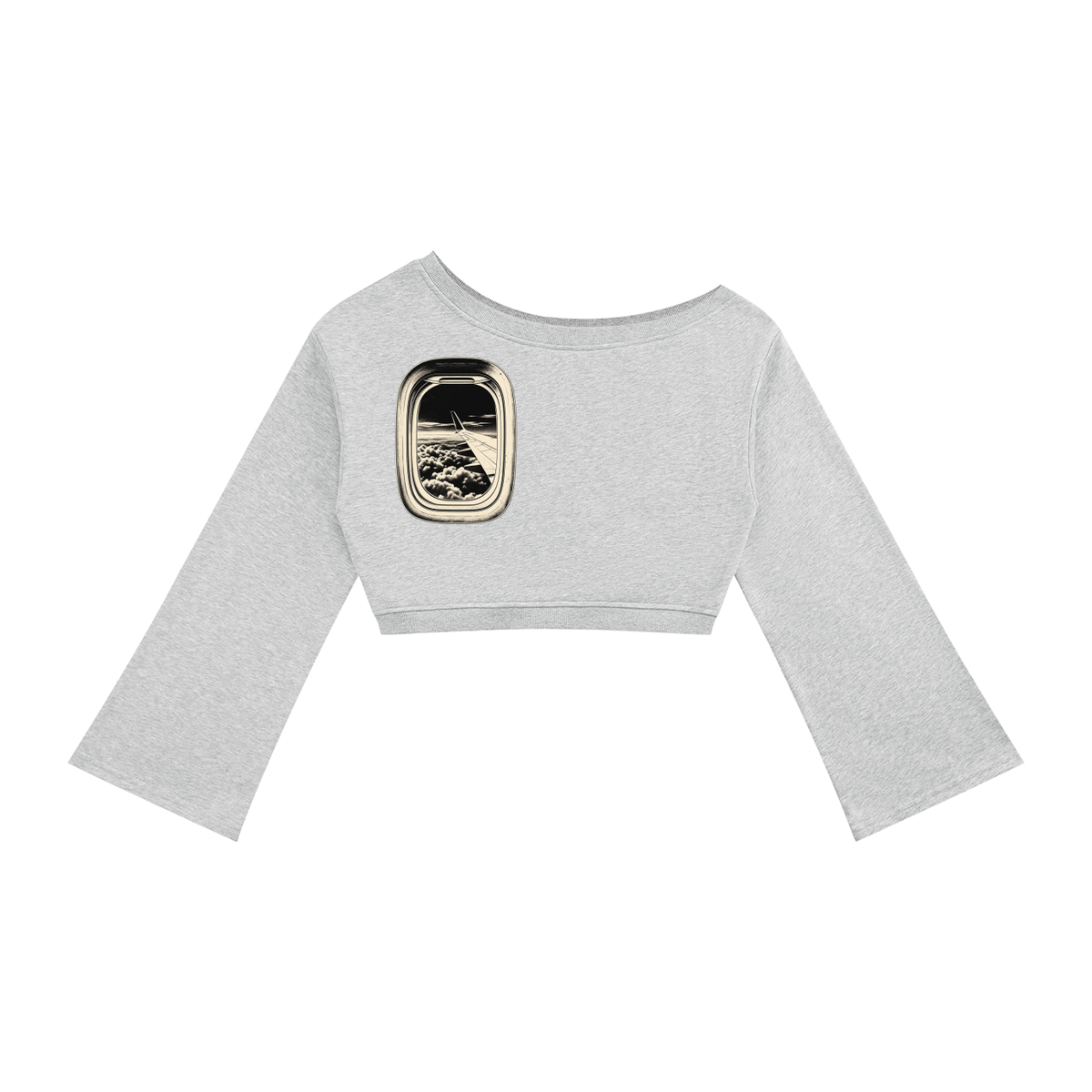 THE WINDOW SEAT OFF SHOULDER CROP SWEATSHIRT