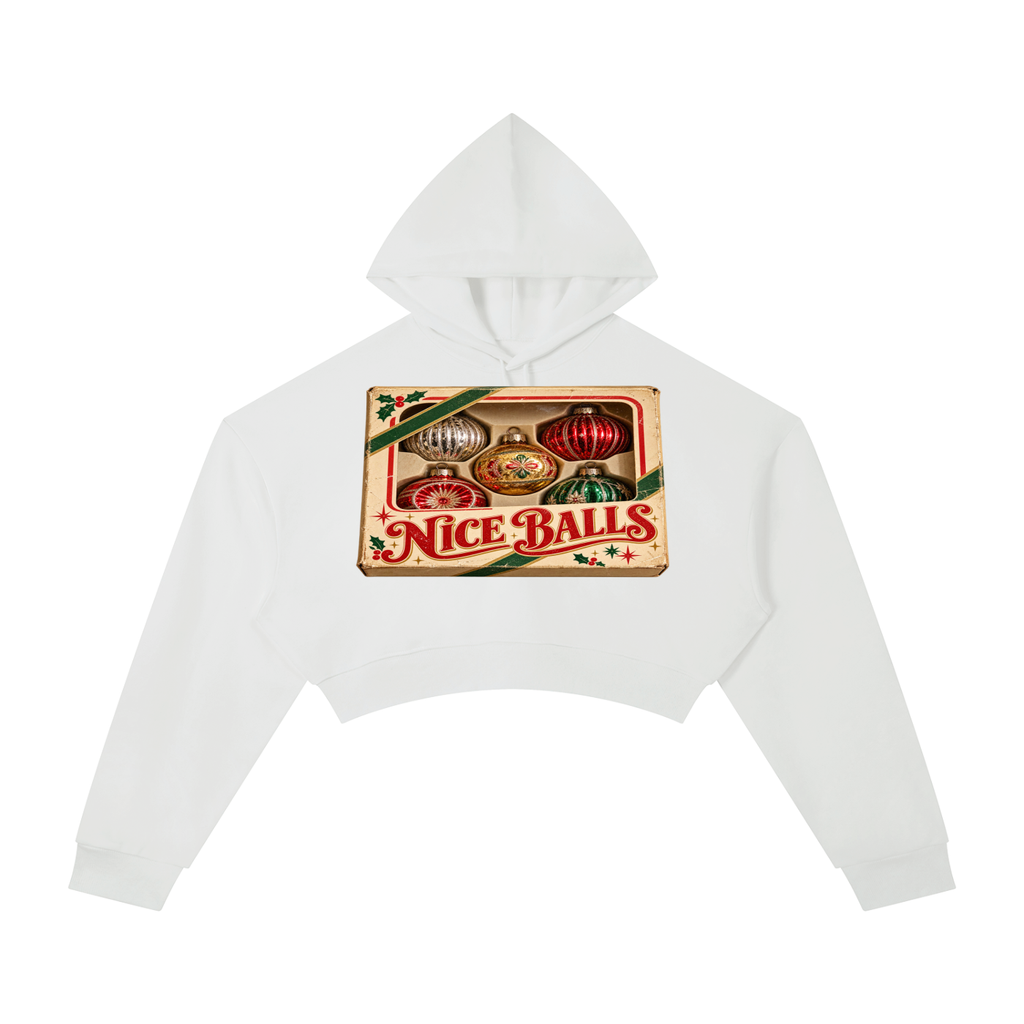 NICE BALLS CROP HOODIE