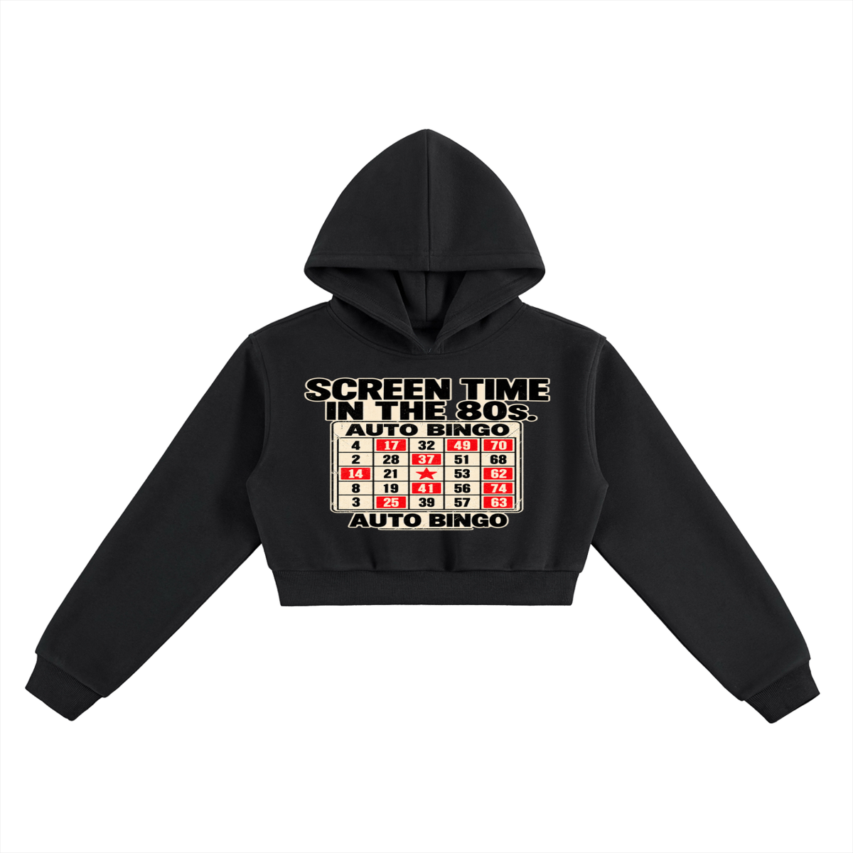The 80’s Screentime Crop Hoodie Sweatshirt